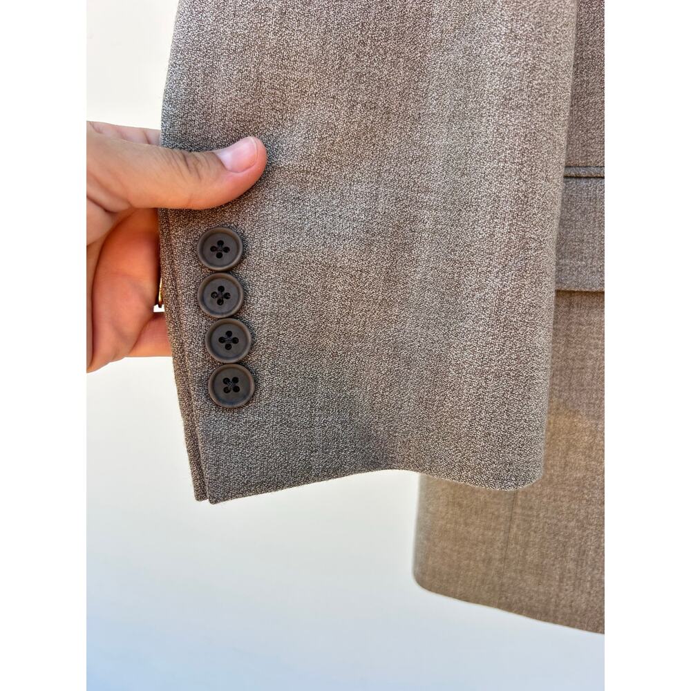 Vintage Yves Saint Laurent Oversized Blazer Jacket Double Breasted Taupe YSL XL - Picture 8 of 11